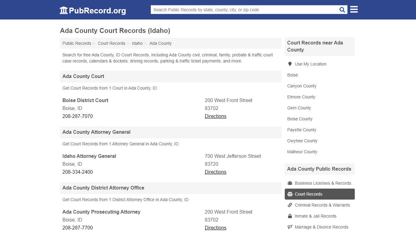 Free Ada County Court Records (Idaho Court Records)